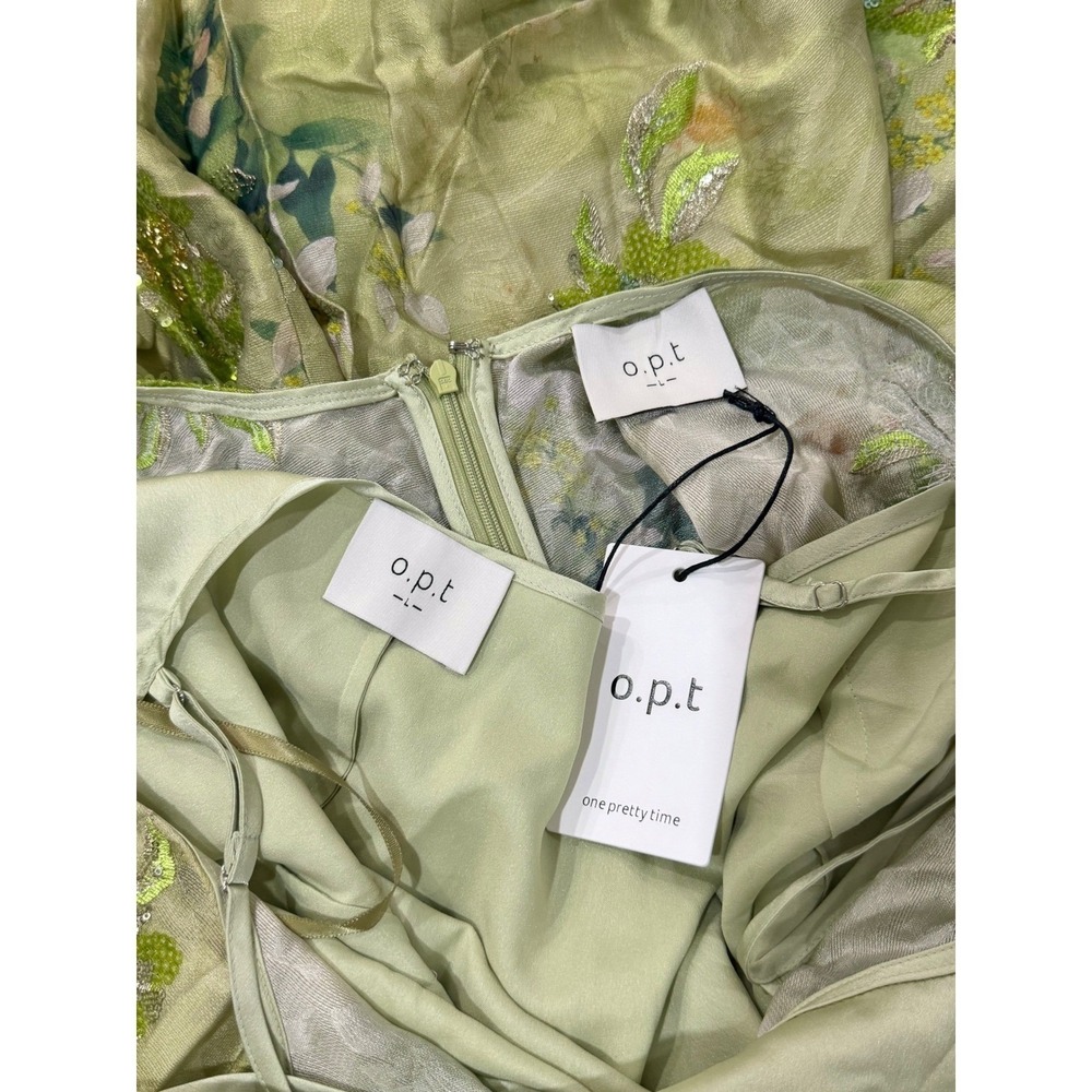 NWT o.p.t Naia Halter Floral Maxi Dress in Mariposa Green - Size Large - Picture 13 of 13